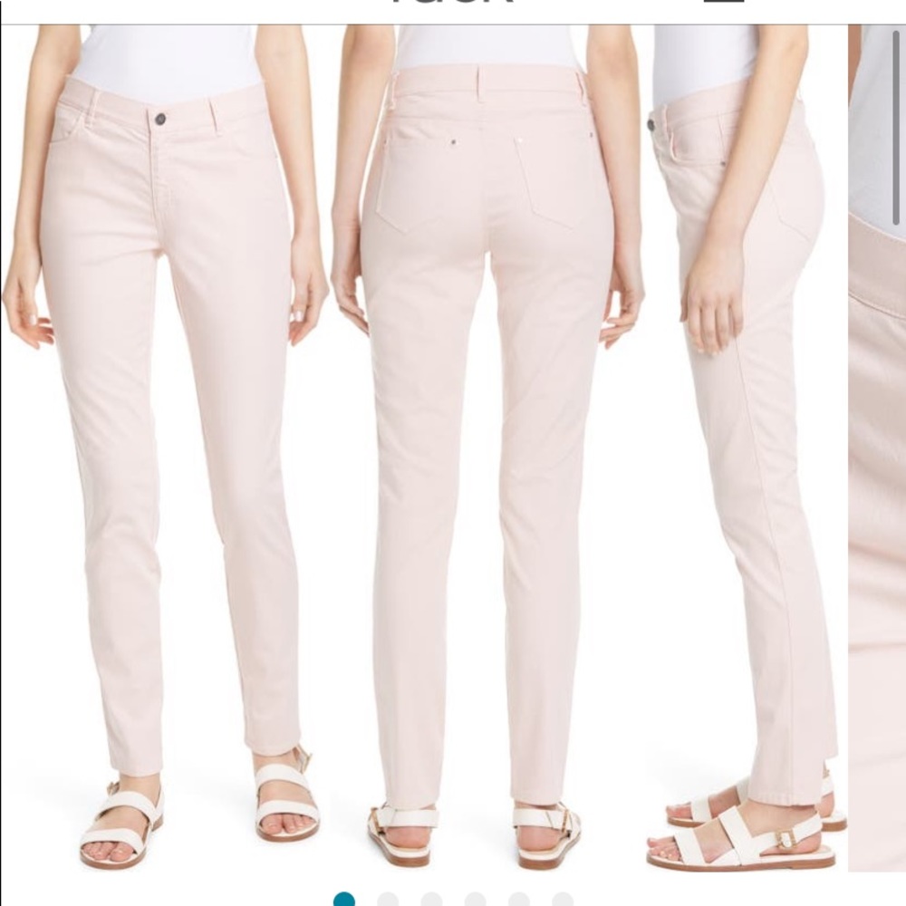 Lafayette 148 New York Light Blush Skinny Pants Size 12 - Picture 2 of 13